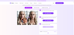 Tools to change face in photo online free: Vidnoz AI Face Swap’s homepage