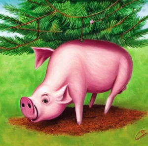 AI picture generator no sign up：TinyWow a registration-free AI picture generator, generates a picture of a pig under a tree